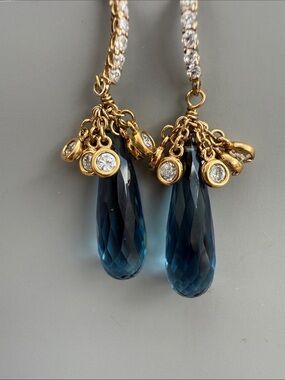 Blue Tear Drop Earrings